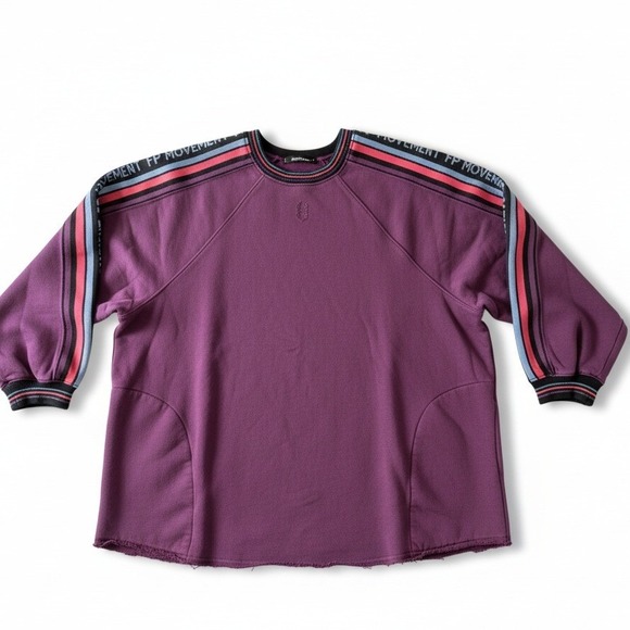 Free People Movement Birdie Sweatshirt Womens L Purple FP Movement Pockets - Picture 2 of 13